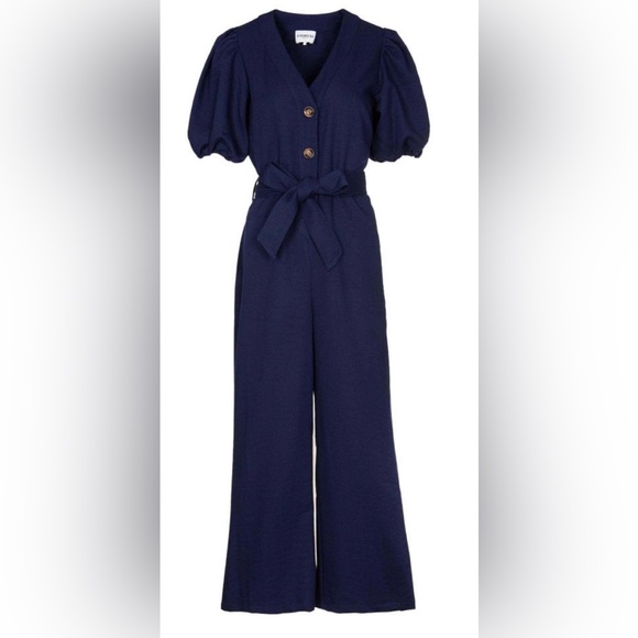 Frnch Laurine Navy Jumpsuit Size Medium (6-8) NWT - Picture 8 of 17